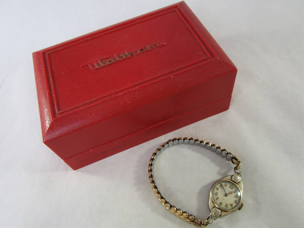 1935年製 WALTHAM ウォルサム アンティーク ビンテージ 手巻き 腕時計 15石 箱付 1930年代アメリカ ゴールド 金色 ベルト 女性用 ウォッチ_画像10