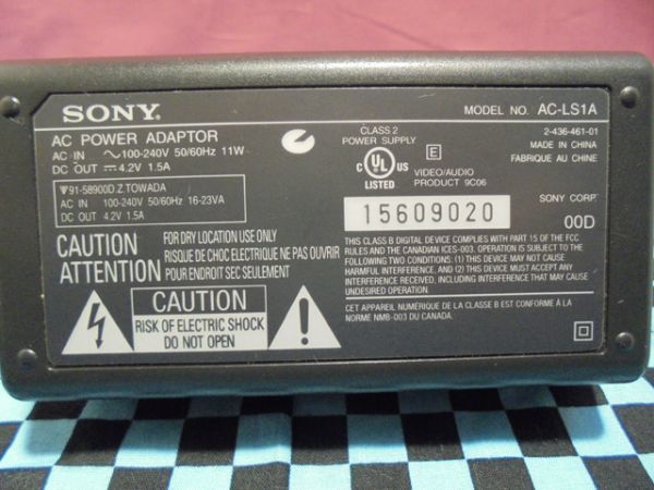 SONY　AC-LS1A　ACパワーアダプター　DC4.2V/1.5A　カメラ用 専用プラグ_画像2