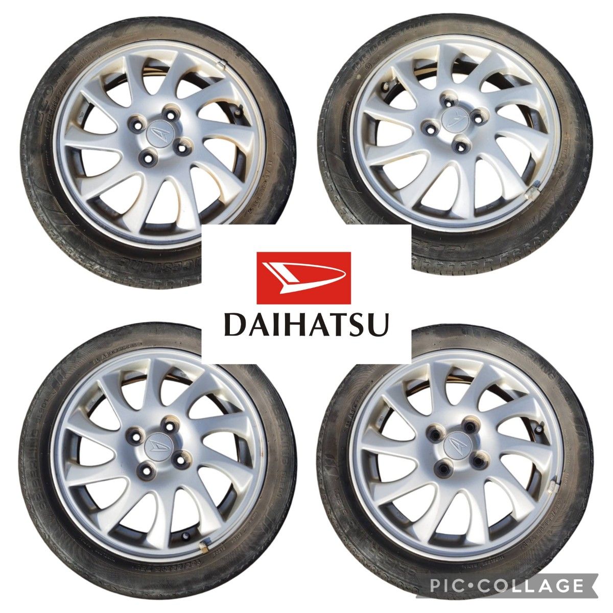 ダイハツ タントカスタム(CBA−L350S)純正15インチアルミホイールと ダイハツ タントカスタム(CBA−L350S)純正15インチアルミホイールと