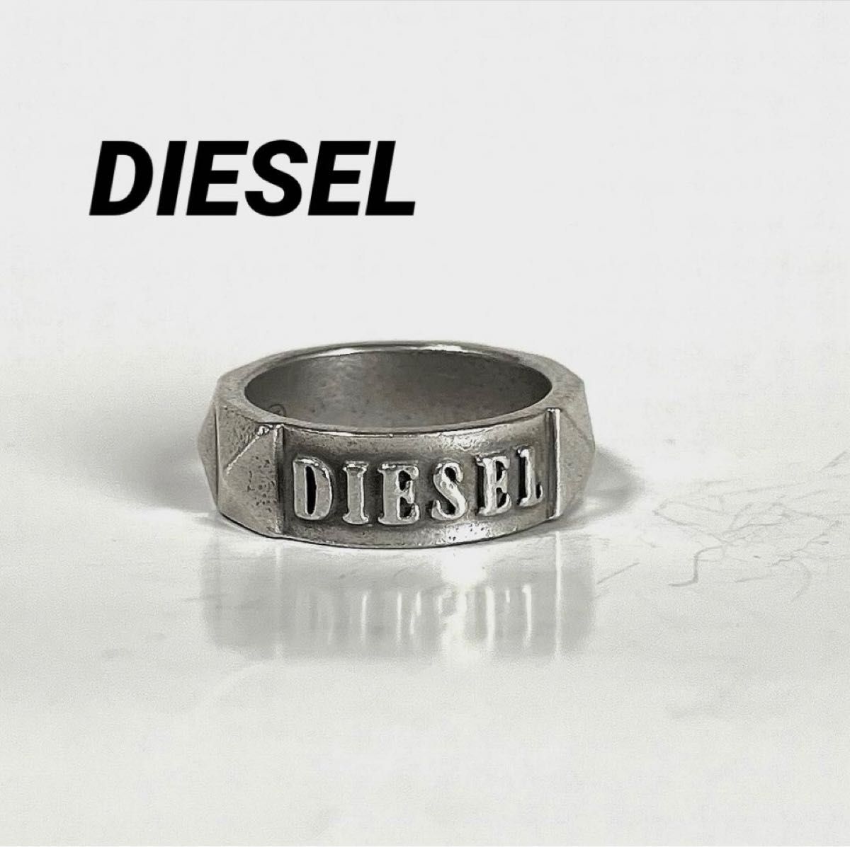 DIESELディーゼル ロゴ スタッズ925 SILVERリング ヴィンテージ DIESELディーゼル ロゴ スタッズ925 SILVERリング ヴィンテージ