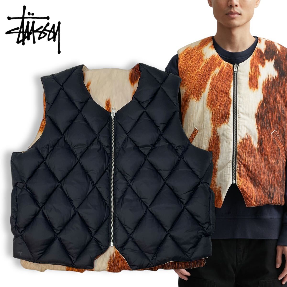 2 国内正規品 STUSSY ステューシー REVERSIBLE QUILTED VEST 2 国内正規品 STUSSY ステューシー REVERSIBLE QUILTED VEST