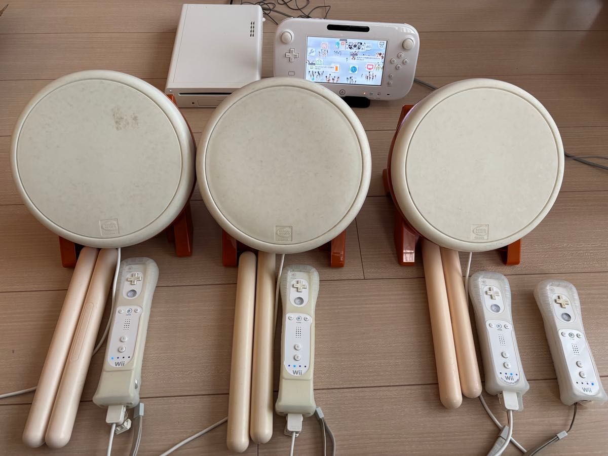 wii U本体　太鼓の達人、タタコン3台、コントローラー4台、すぐ遊べるセット、Wii SPORTS RESORT, MARIO