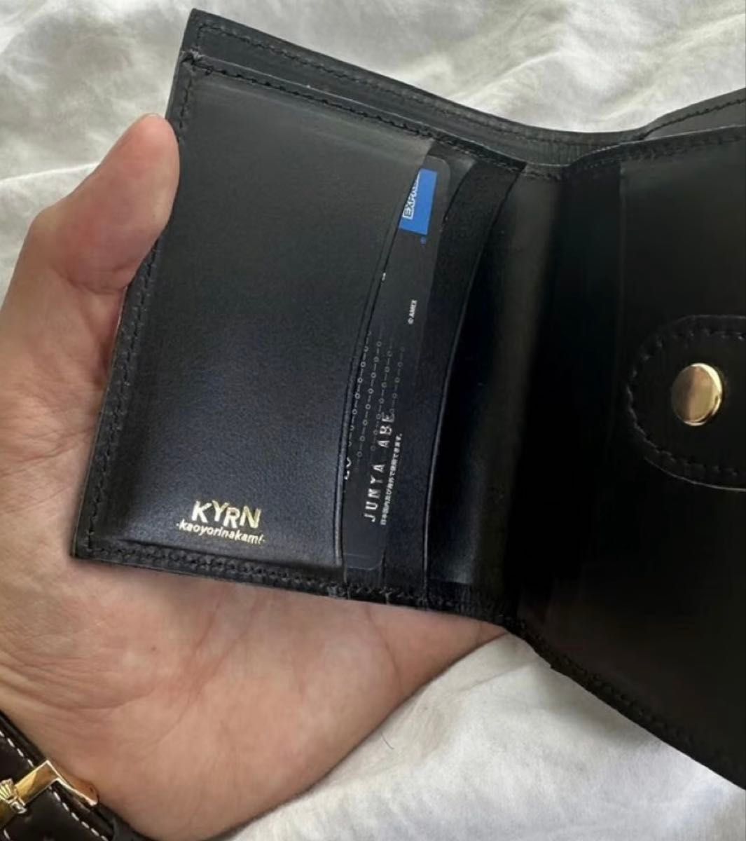 kaoyorinakami 財布 leather wallet 黒 black ブラック 二つ折り kaoyorinakami 財布 leather wallet 黒 black ブラック 二つ折り