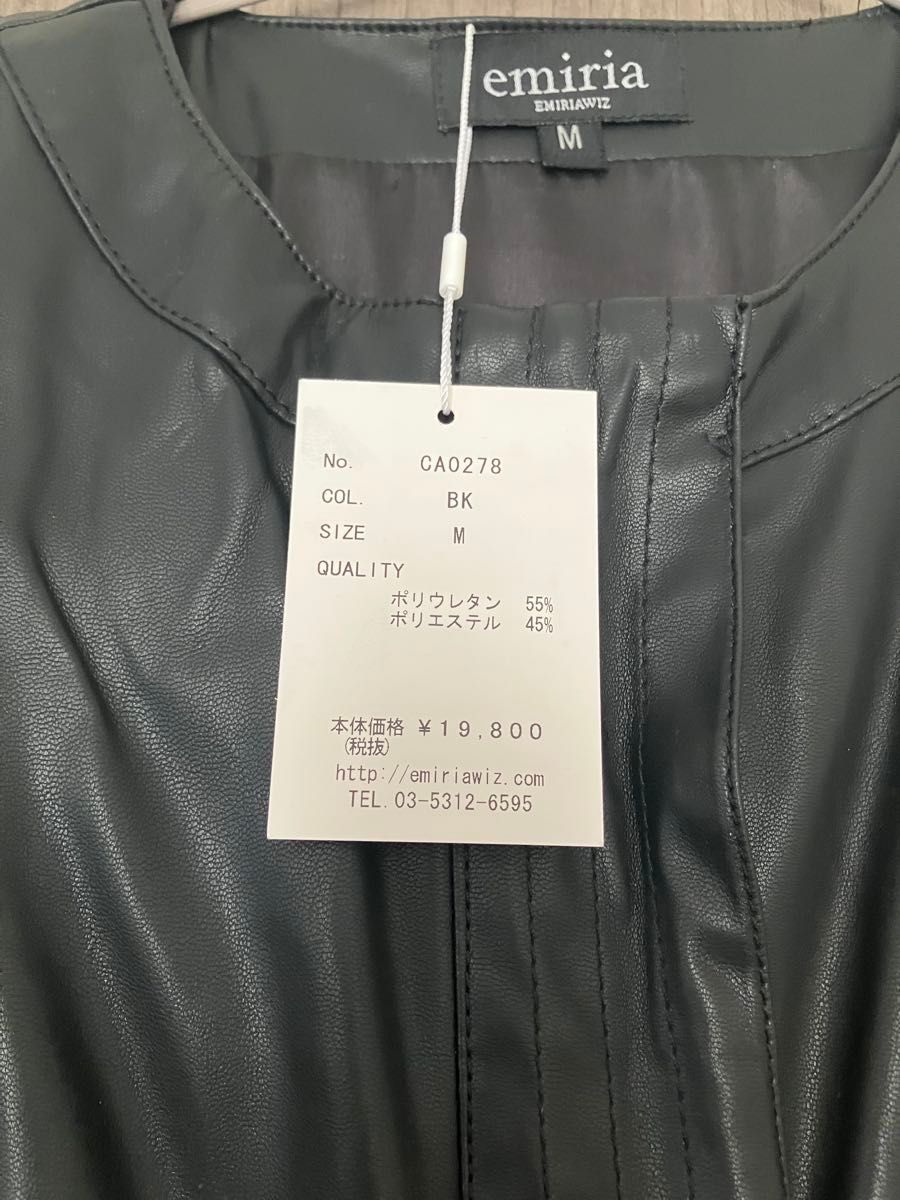 エミリアウィズ レザーミニワンピース Mサイズ タグ付き未使用品 エミリアウィズ レザーミニワンピース Mサイズ タグ付き未使用品