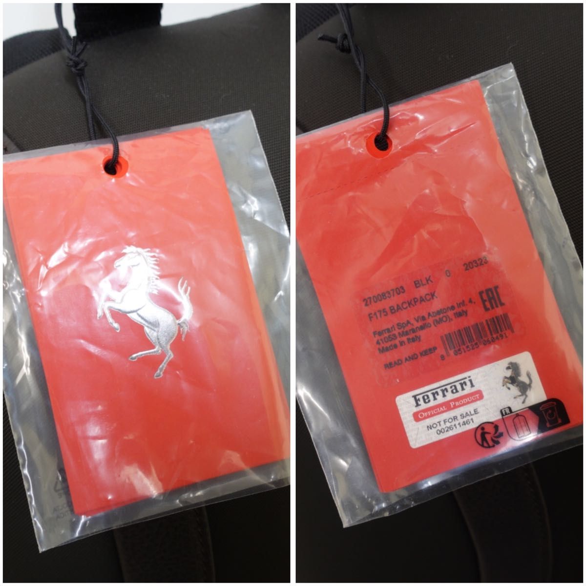 新品未使用品】フェラーリ プロサングエ リュック ポルトローナ 新品未使用品】フェラーリ プロサングエ リュック ポルトローナ