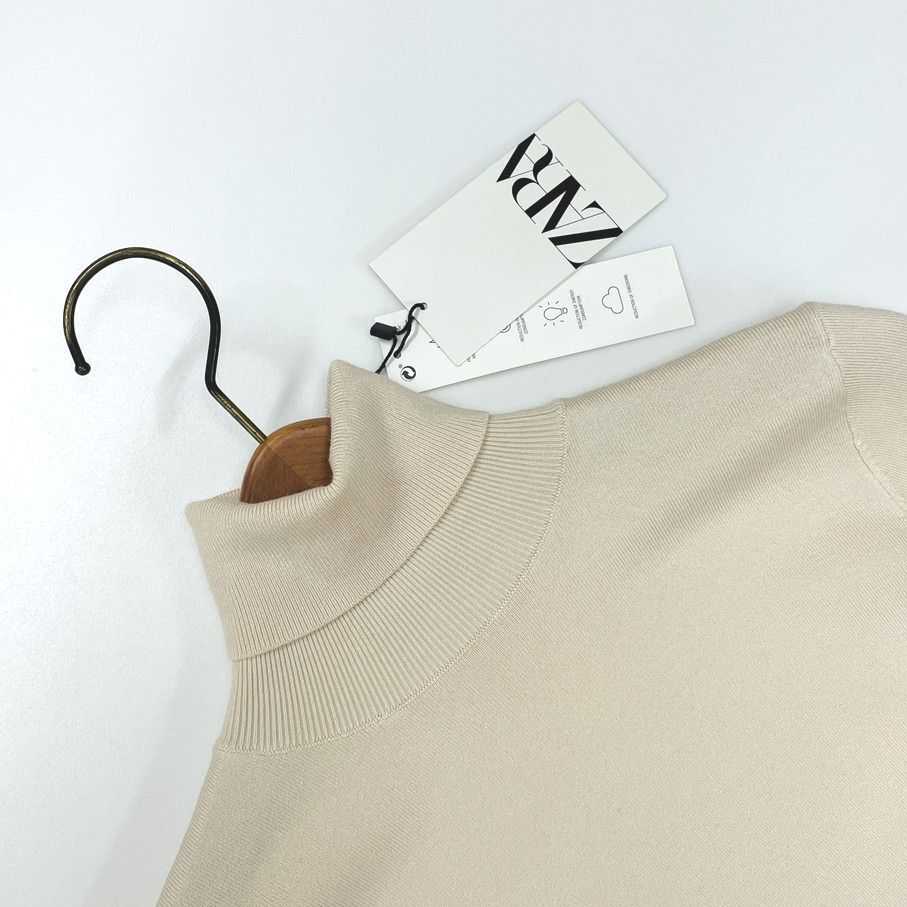 ZARA /M/ ベージュ 長袖タートルネックニットセーター タグ付き ZARA /M/ ベージュ 長袖タートルネックニットセーター タグ付き