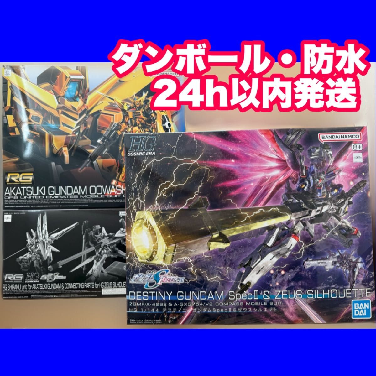 HG デスティニーガンダムSpecII&ゼウスシルエット RG アカツキ HG デスティニーガンダムSpecII&ゼウスシルエット RG アカツキ