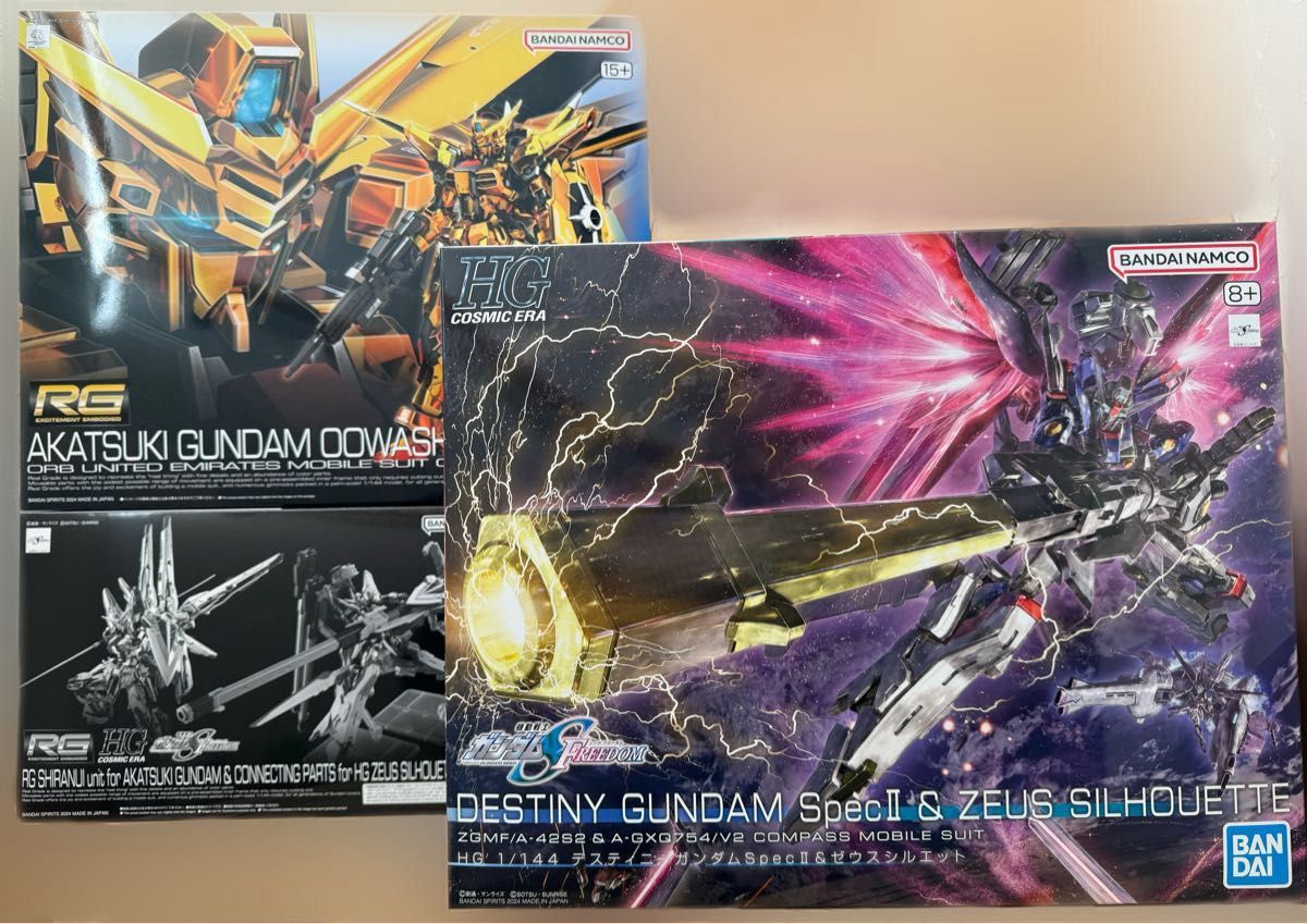 HG デスティニーガンダムSpecII&ゼウスシルエット RG アカツキ HG デスティニーガンダムSpecII&ゼウスシルエット RG アカツキ