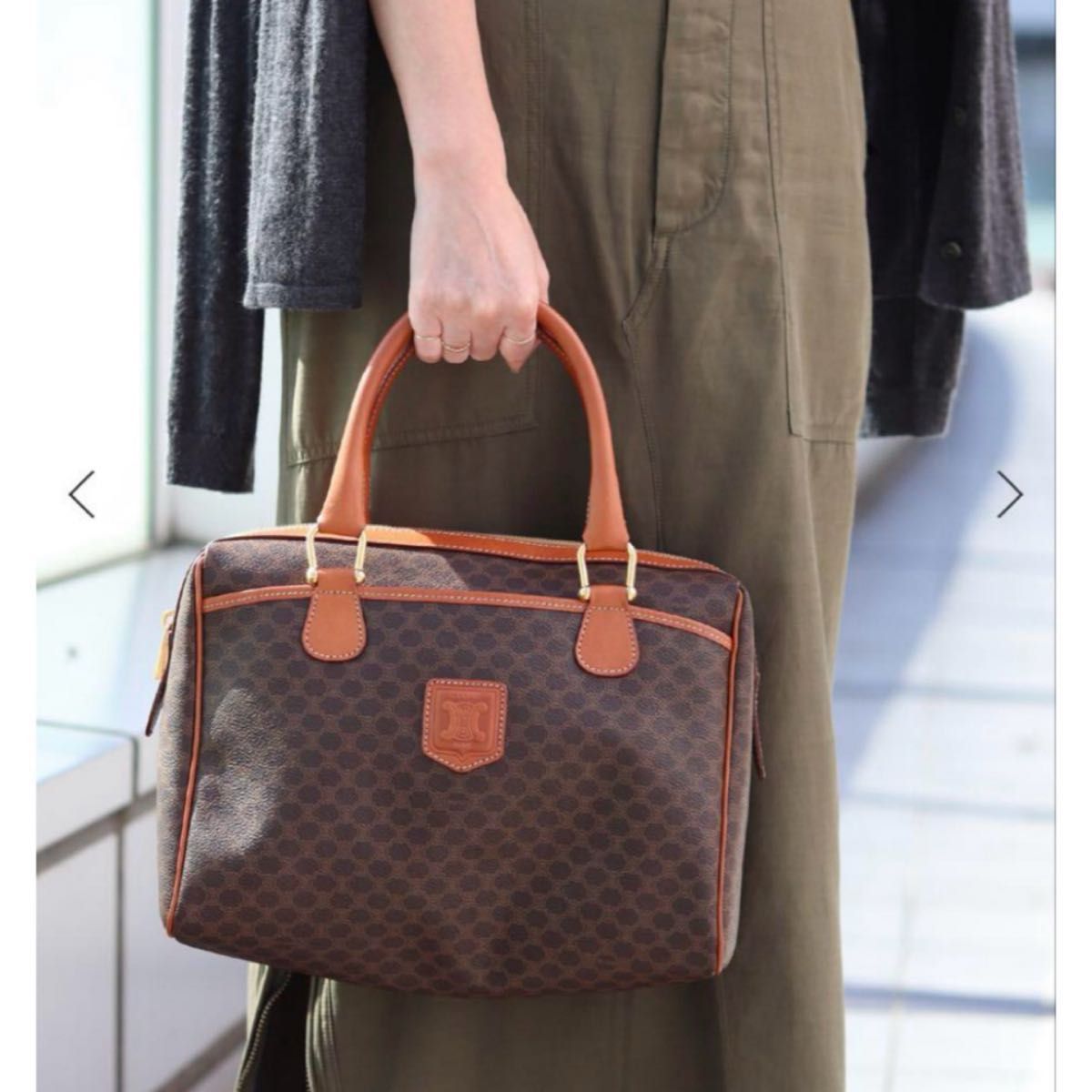 CELINE MACADAM PATTERNED LOGO DESIGN BOSTON BAG MADE IN CELINE MACADAM PATTERNED LOGO DESIGN BOSTON BAG MADE IN