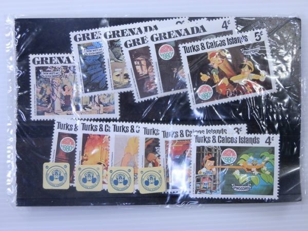 [ world. stamp ]Turks&caicos islands stamp DISNEY/ Disney 1980 Christmas Pinocchio * Snow White etc. 12 pieces set 