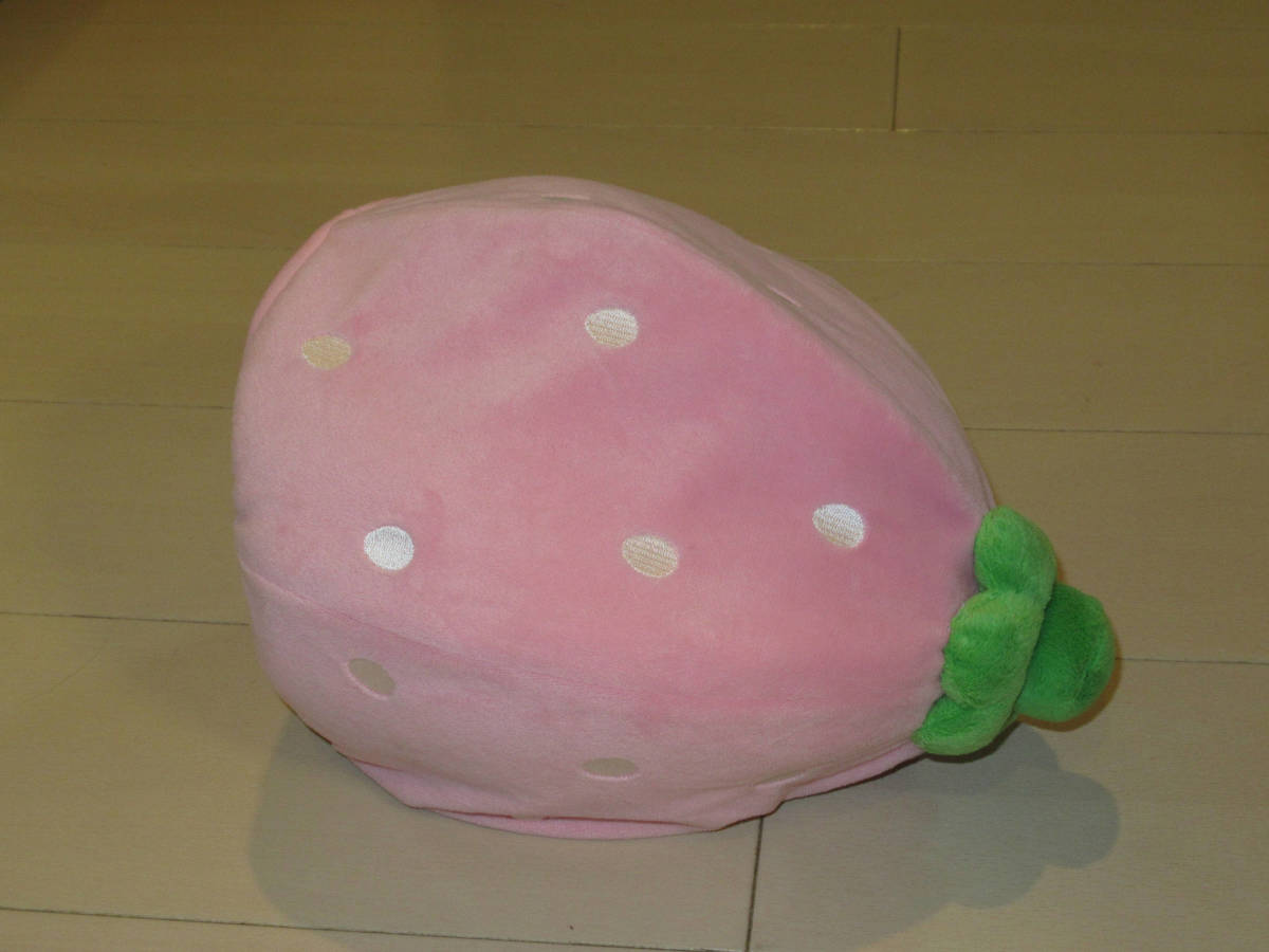 いちごの帽子　ふわふわ　ピンク　サイズ直径約17cm_画像2