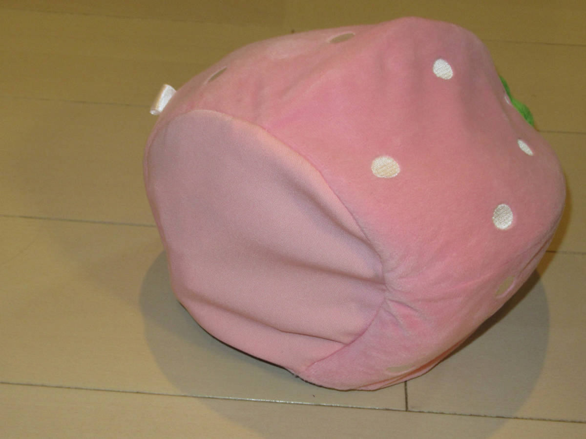いちごの帽子　ふわふわ　ピンク　サイズ直径約17cm_画像3