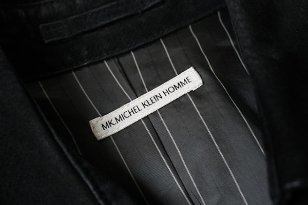 *MK.MICHEL KLEIN HOMME Michel Klein Homme * original leather trench coat black *