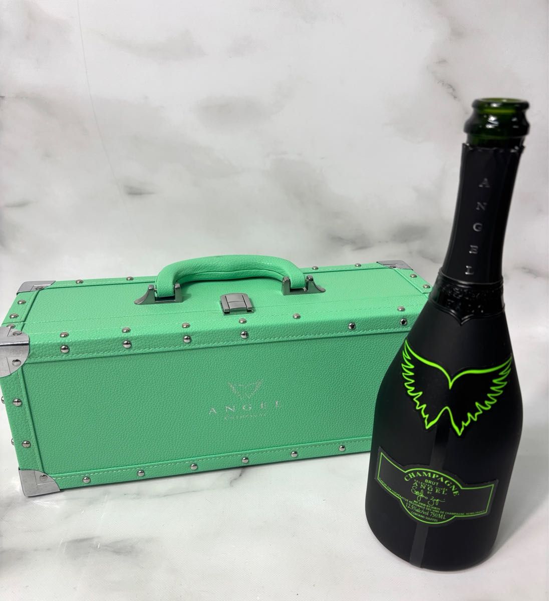 エンジェル シャンパン 空箱 エンジェルシャンパン グリーン 空箱+空瓶 シャンパン ANGEL