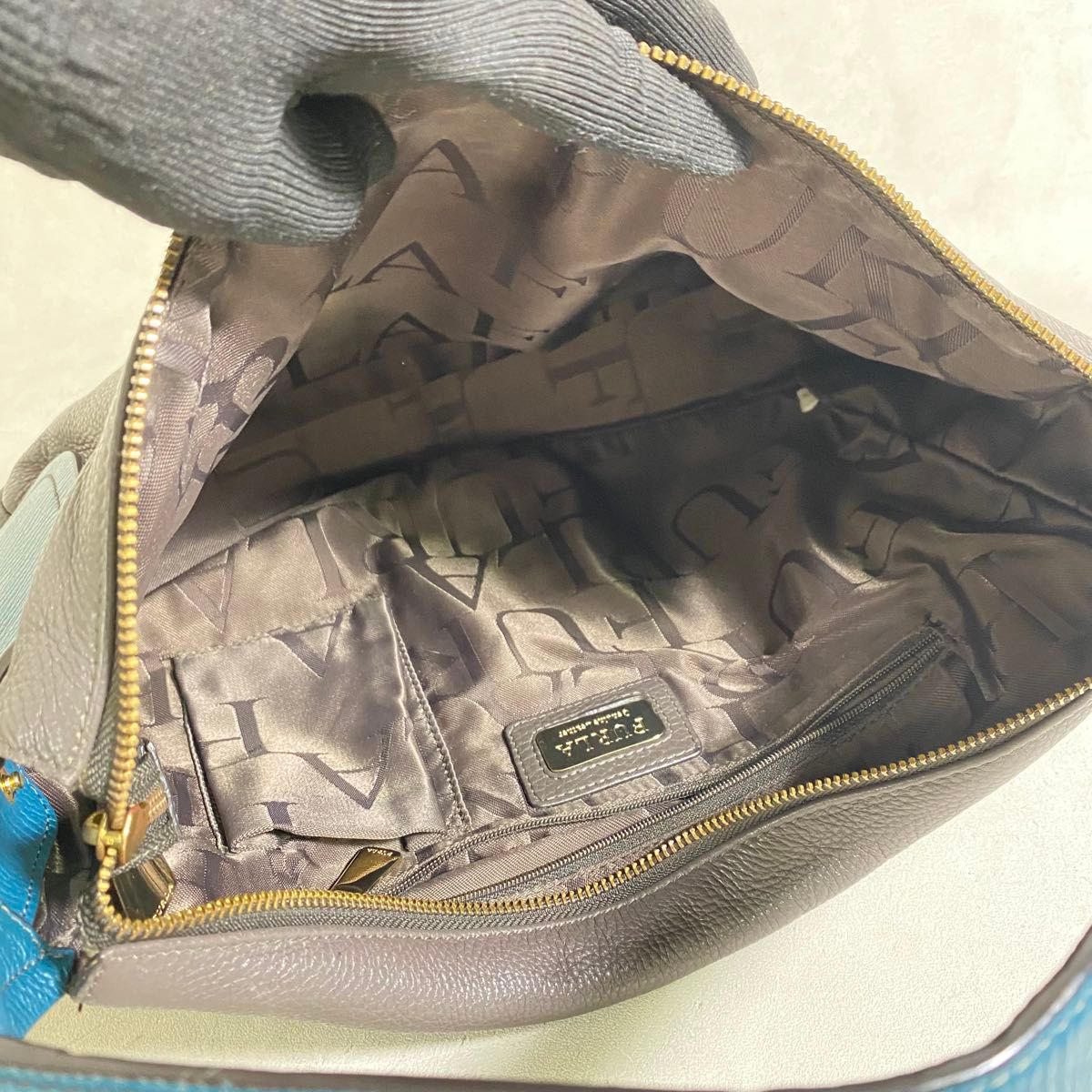 FURLA ワンショルダー バッグ レザー グレー ブルー フルラ FURLA ワンショルダー バッグ レザー グレー ブルー フルラ