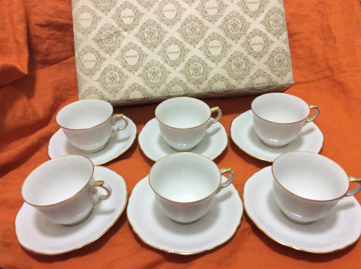 ノリタケ☆Noritake☆ゴールドライン☆カップ&ソーサー☆6客☆N4287