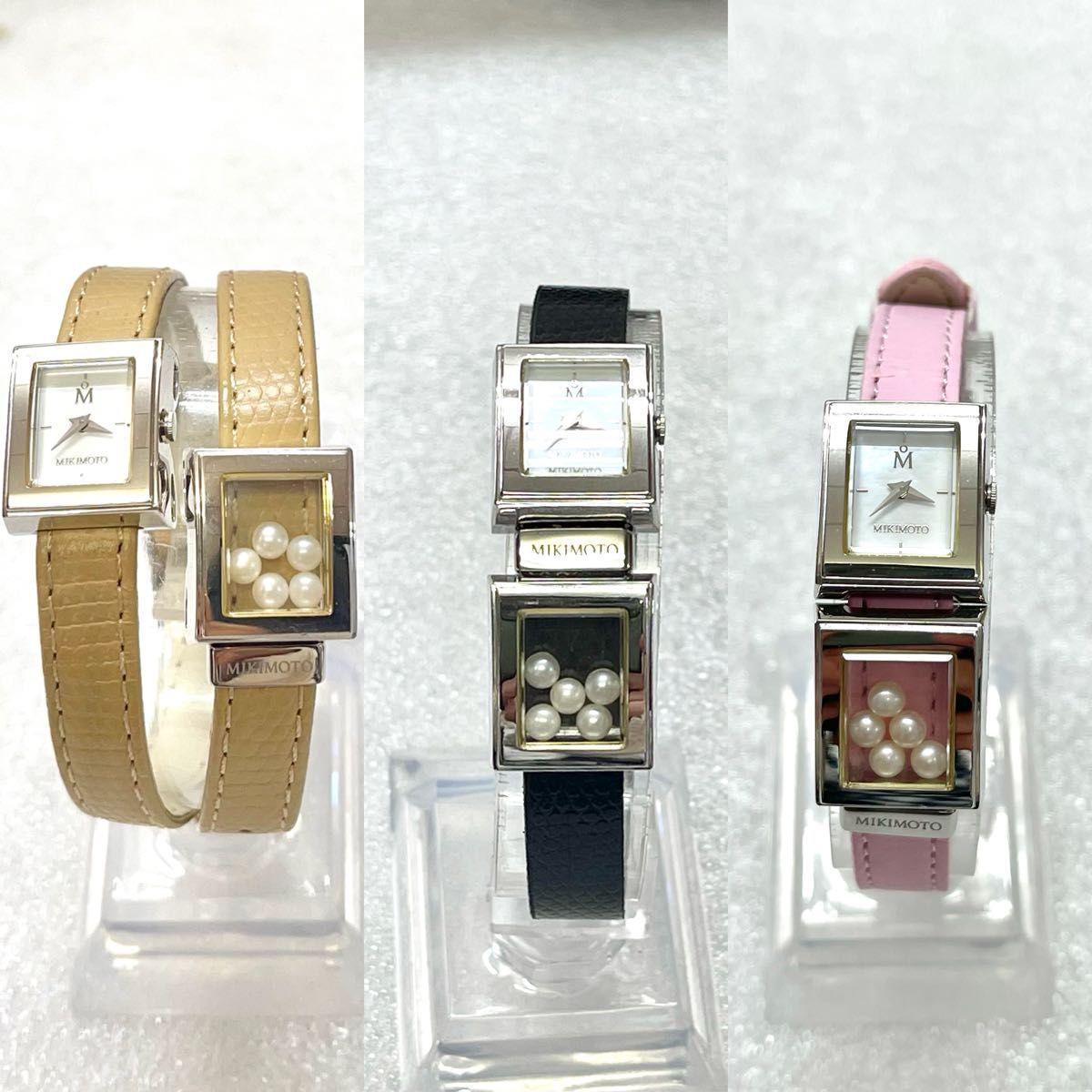 稼働 MIKIMOTO 時計 二重巻 ツーケース 本真珠 ミキモト パール 稼働 MIKIMOTO 時計 二重巻 ツーケース 本真珠 ミキモト パール