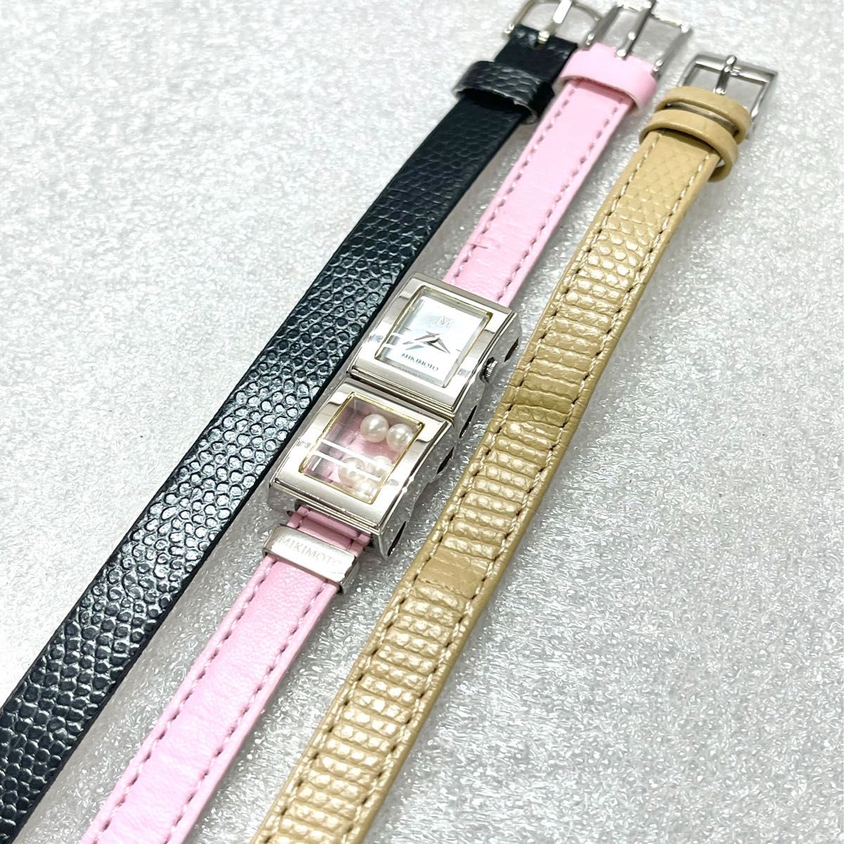 稼働 MIKIMOTO 時計 二重巻 ツーケース 本真珠 ミキモト パール 稼働 MIKIMOTO 時計 二重巻 ツーケース 本真珠 ミキモト パール