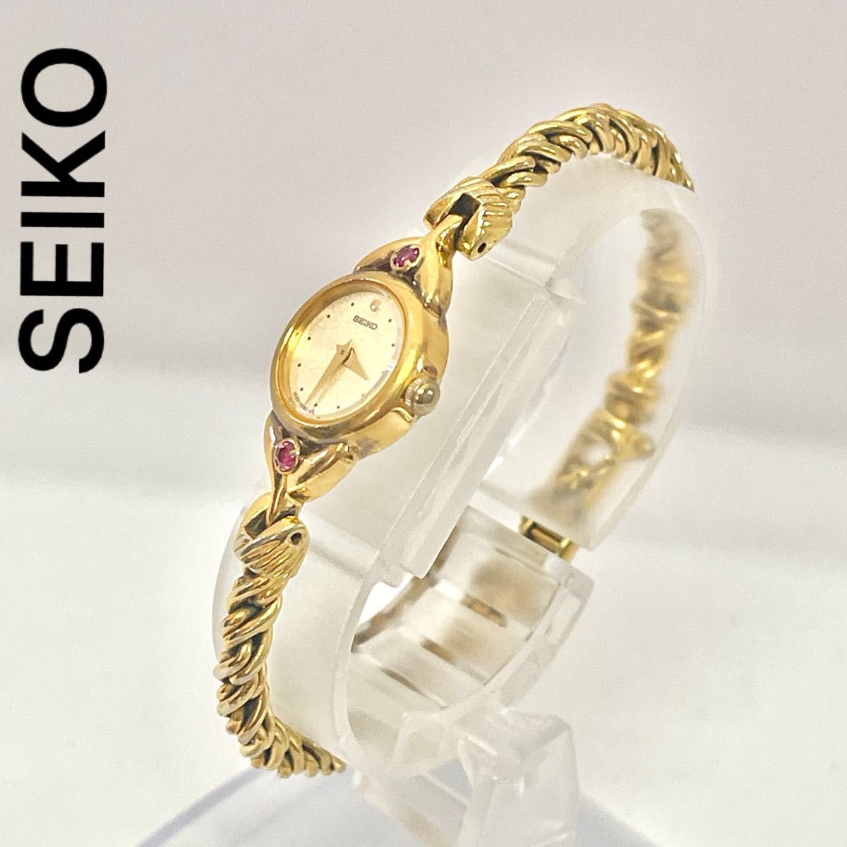 稼働 SEIKO レディース腕時計 天然ルビー ブレスウォッチ 稼働 SEIKO レディース腕時計 天然ルビー ブレスウォッチ