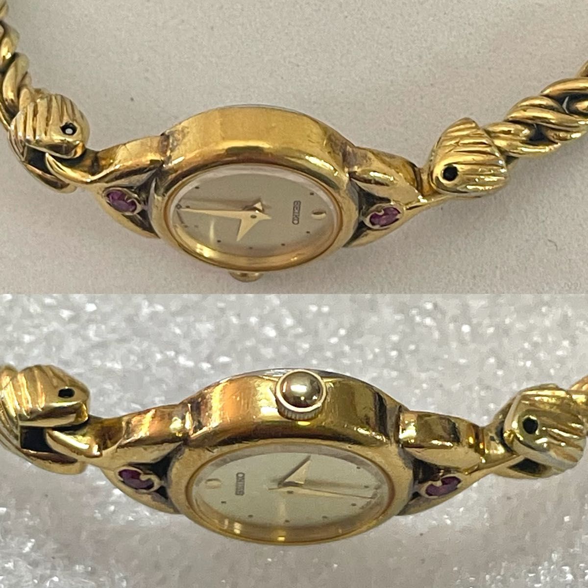 稼働 SEIKO レディース腕時計 天然ルビー ブレスウォッチ 稼働 SEIKO レディース腕時計 天然ルビー ブレスウォッチ