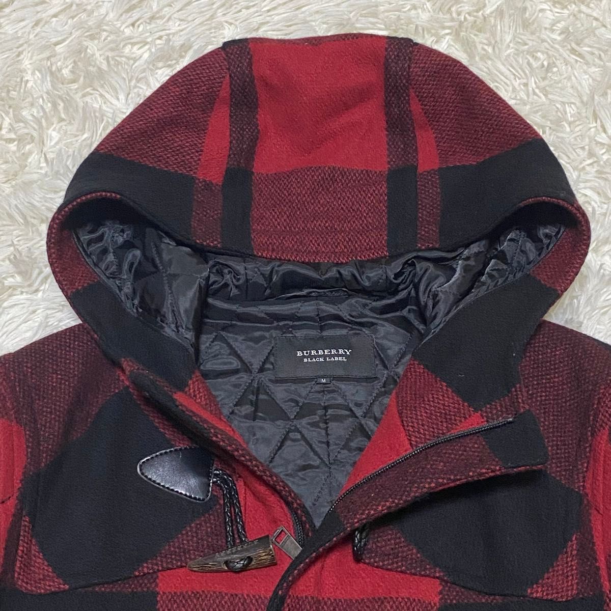 美品 BURBERRY BLACK LABEL ダッフルコート チェック 赤 美品 BURBERRY BLACK LABEL ダッフルコート チェック 赤