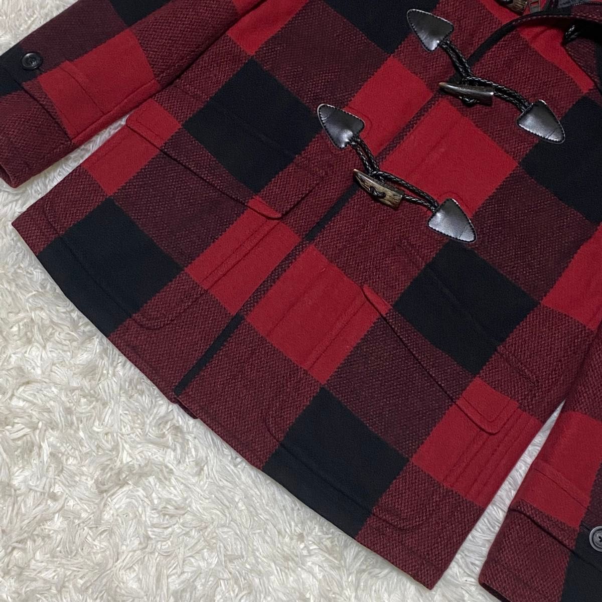 美品 BURBERRY BLACK LABEL ダッフルコート チェック 赤 美品 BURBERRY BLACK LABEL ダッフルコート チェック 赤