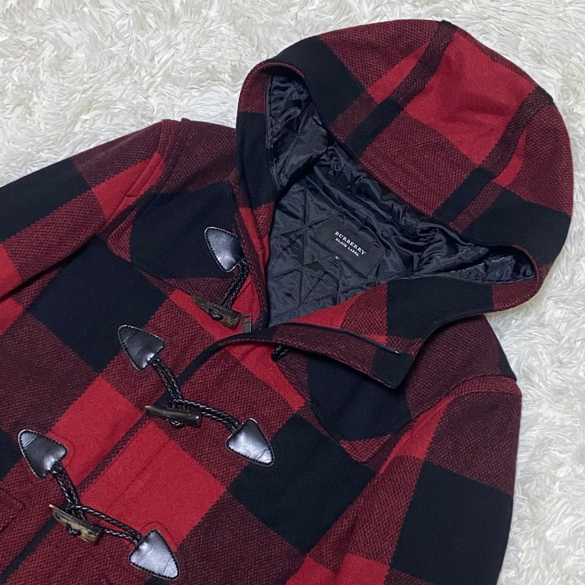 美品 BURBERRY BLACK LABEL ダッフルコート チェック 赤 美品 BURBERRY BLACK LABEL ダッフルコート チェック 赤