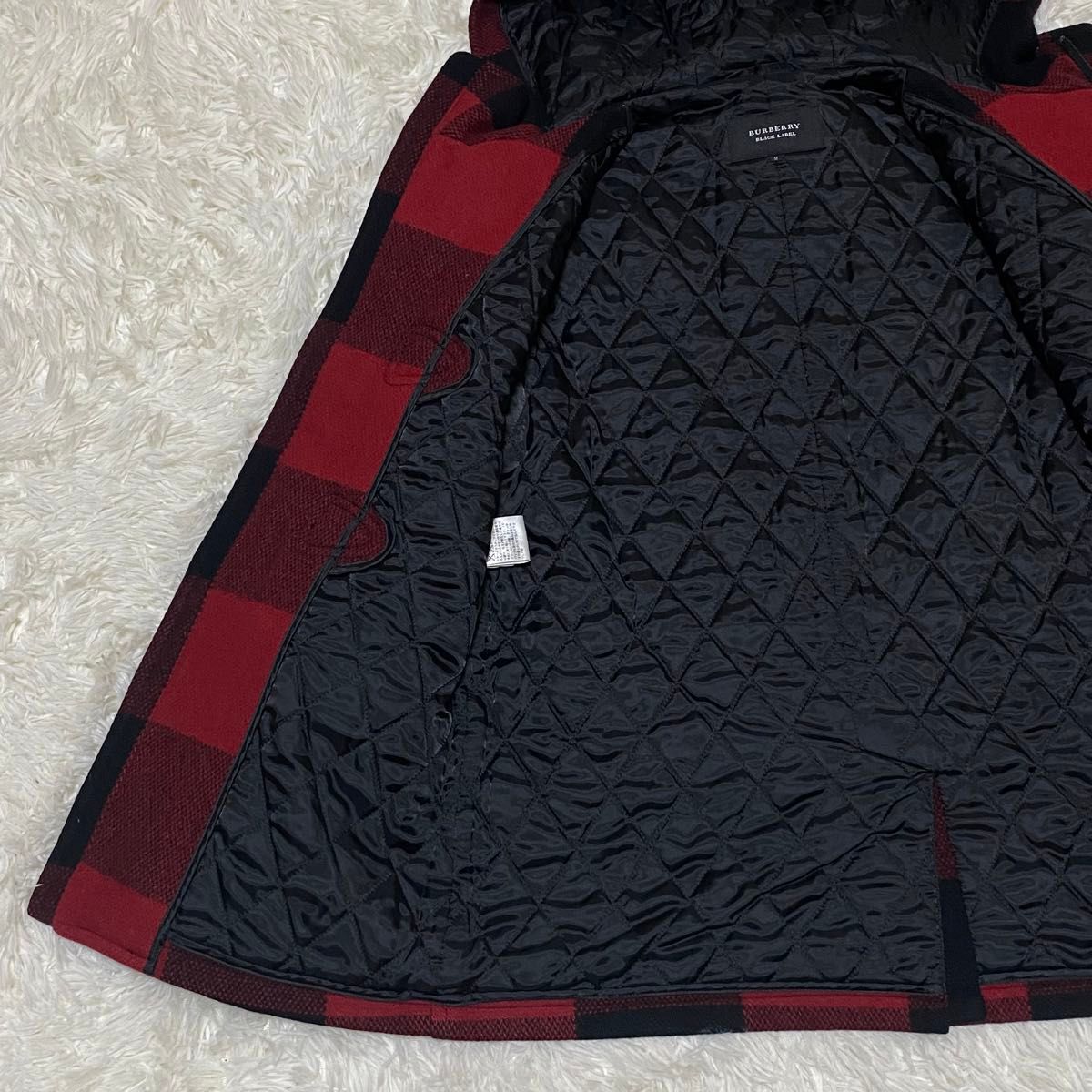 美品 BURBERRY BLACK LABEL ダッフルコート チェック 赤 美品 BURBERRY BLACK LABEL ダッフルコート チェック 赤