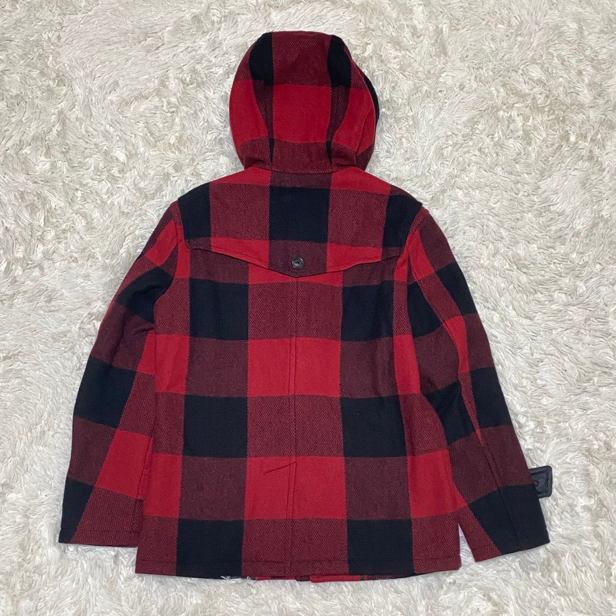 美品 BURBERRY BLACK LABEL ダッフルコート チェック 赤 美品 BURBERRY BLACK LABEL ダッフルコート チェック 赤
