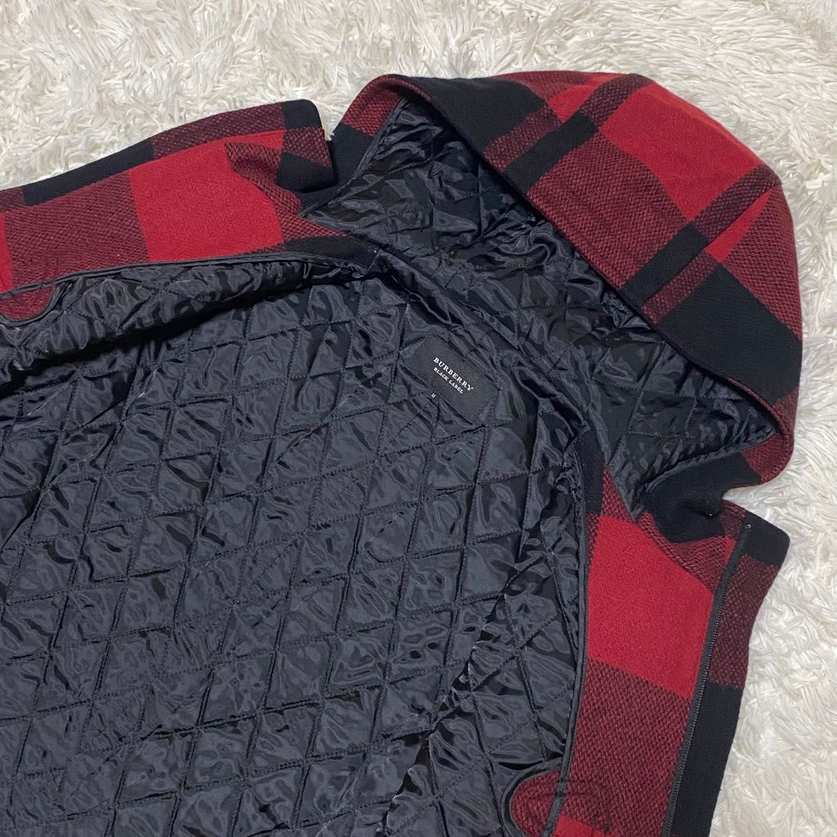 美品 BURBERRY BLACK LABEL ダッフルコート チェック 赤 美品 BURBERRY BLACK LABEL ダッフルコート チェック 赤