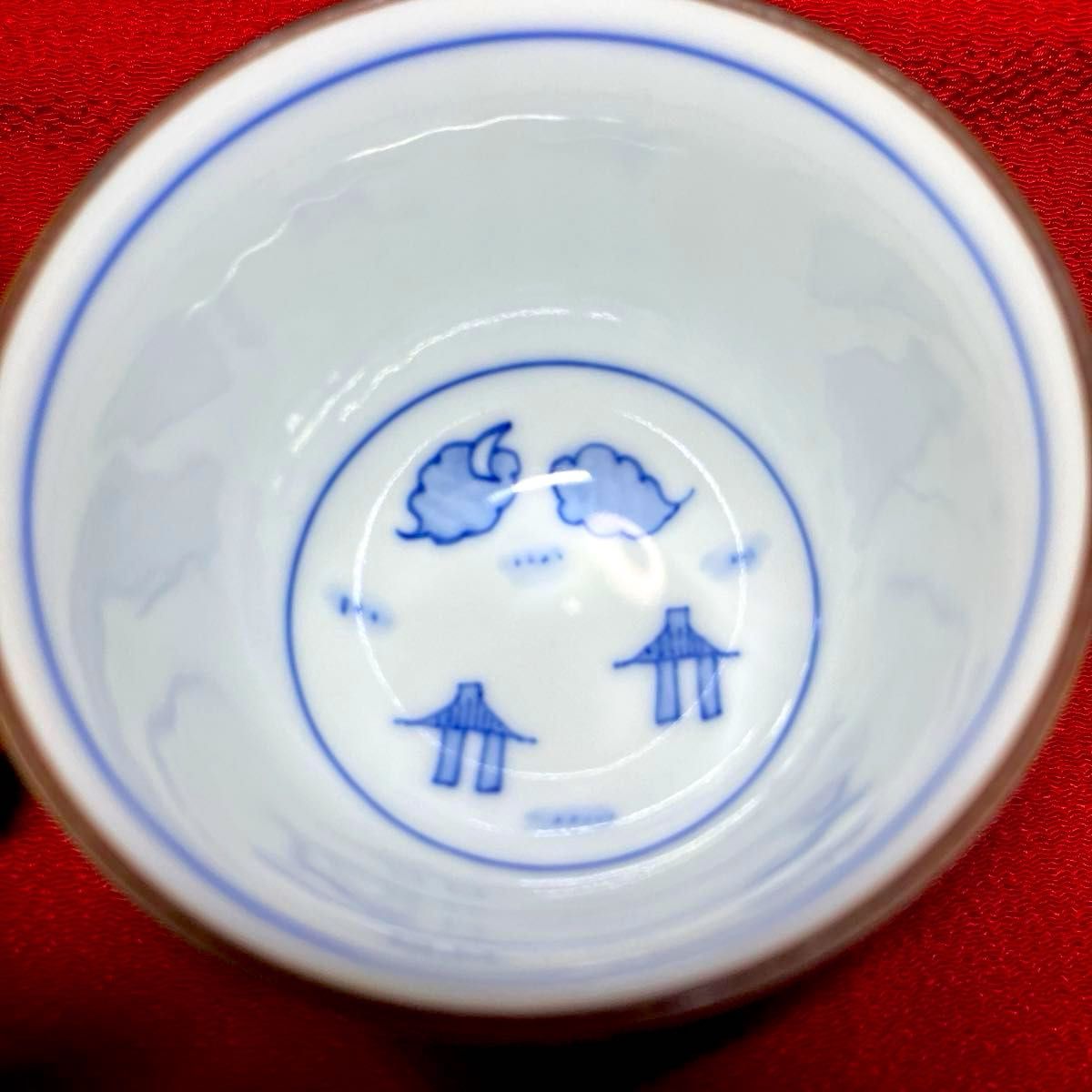 深川製磁 百年庵 笹青磁 宮内庁御用達 16cm 和皿 和食器 銘々皿 有田焼 深川製磁 笹青磁見込山水 しのぎ仙茶碗揃 百年庵 希少 湯呑