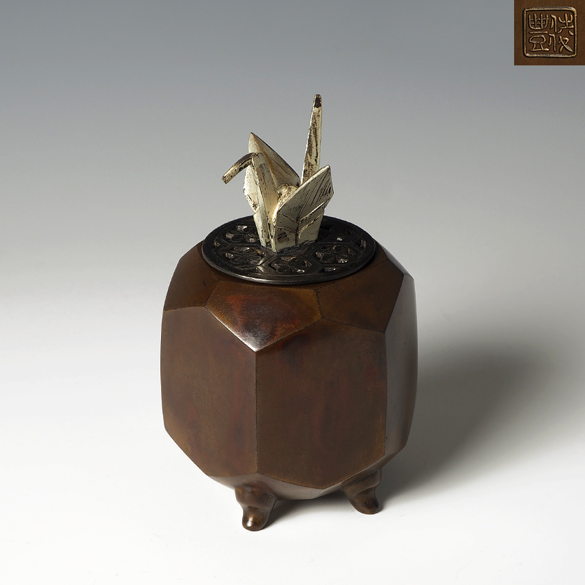 d1397▽良▽【時代】宗陰作銅製屋形舟形香合 検 金工美術鋳造 d1397▽良▽【時代】宗陰作銅製屋形舟形香合 検 金工美術鋳造