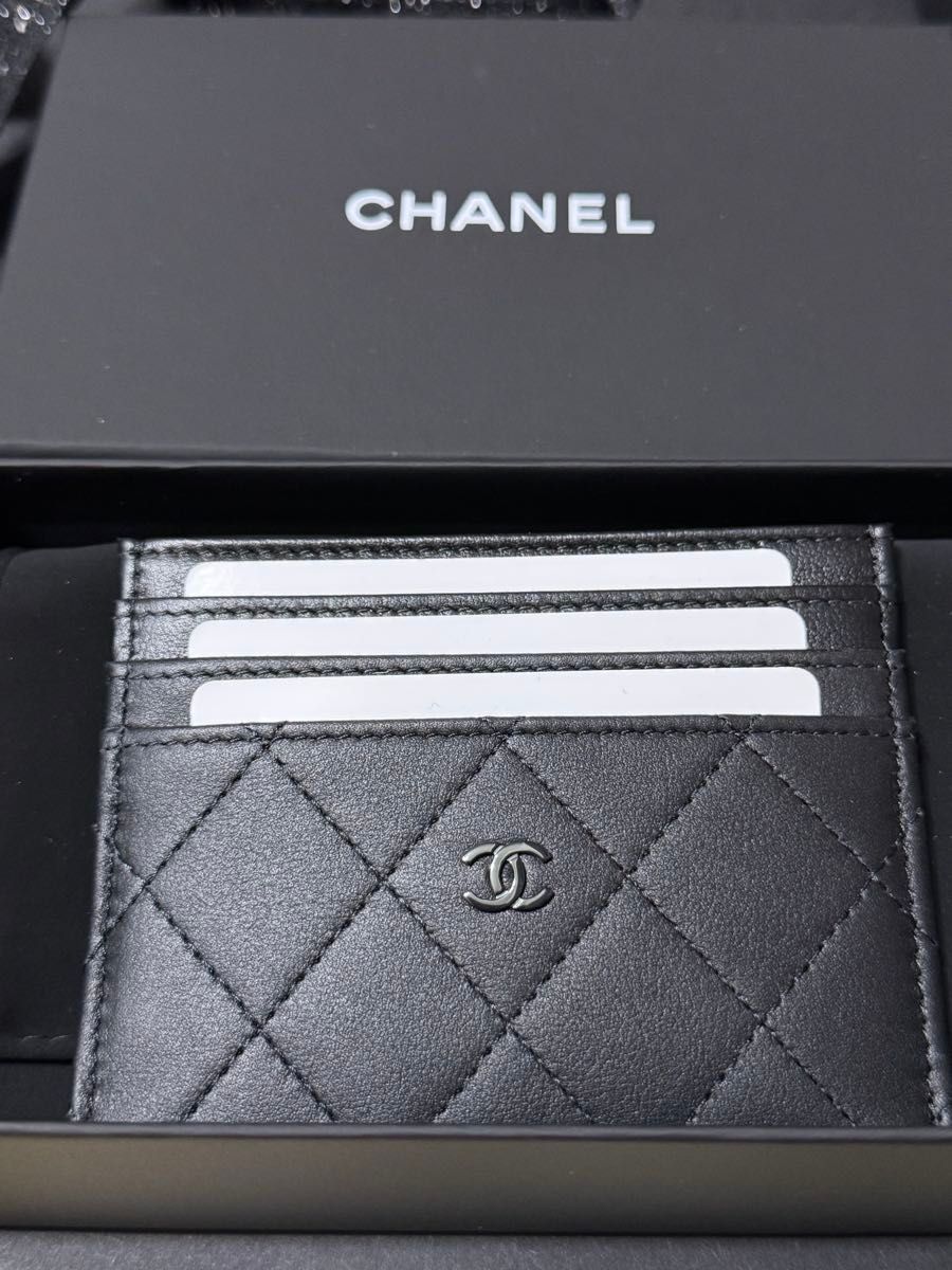 CHANEL シャネル ソーブラック ココマーク カードケース ミニ CHANEL シャネル ソーブラック ココマーク カードケース ミニ