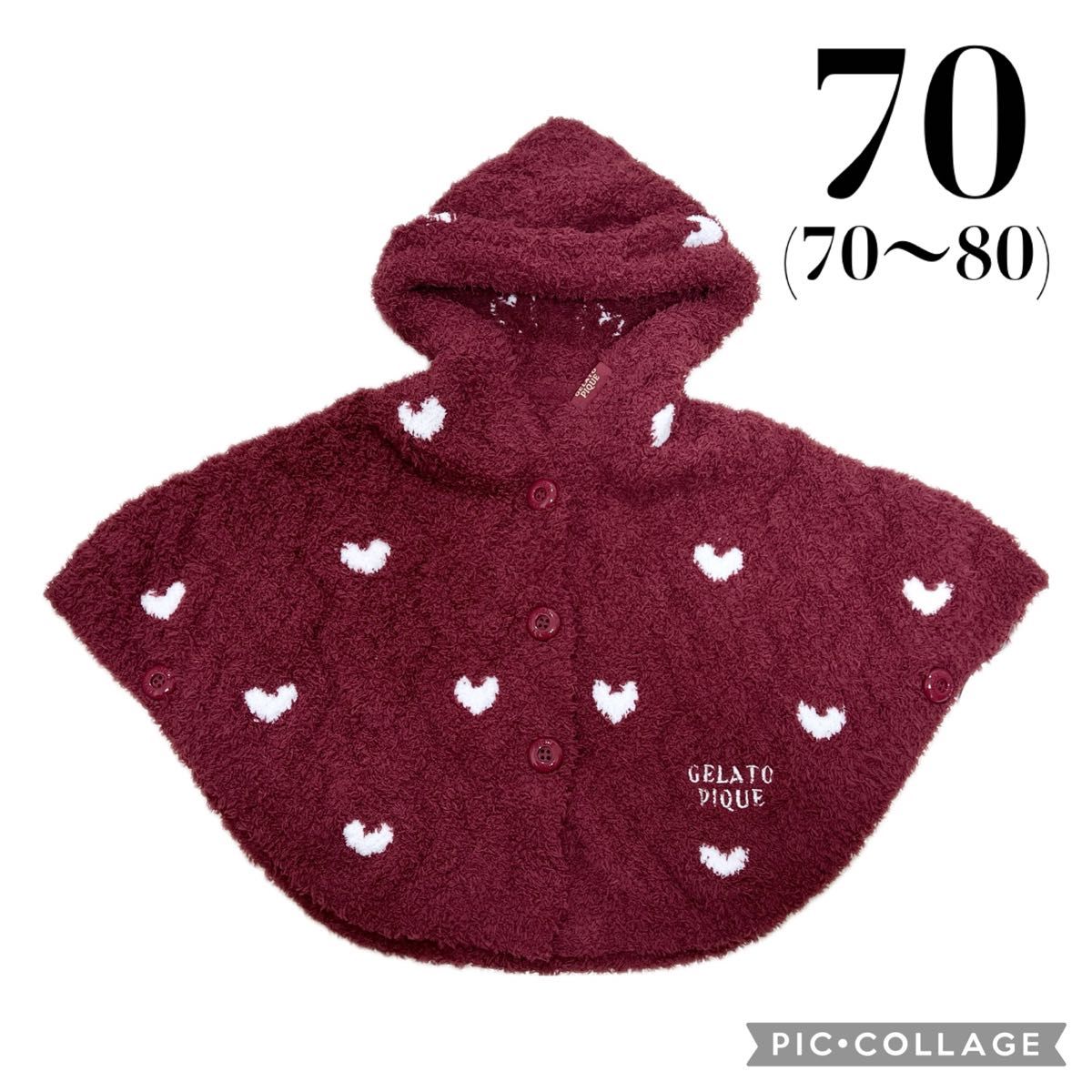 ジェラートピケ ハートジャガードポンチョ 70 gelato pique