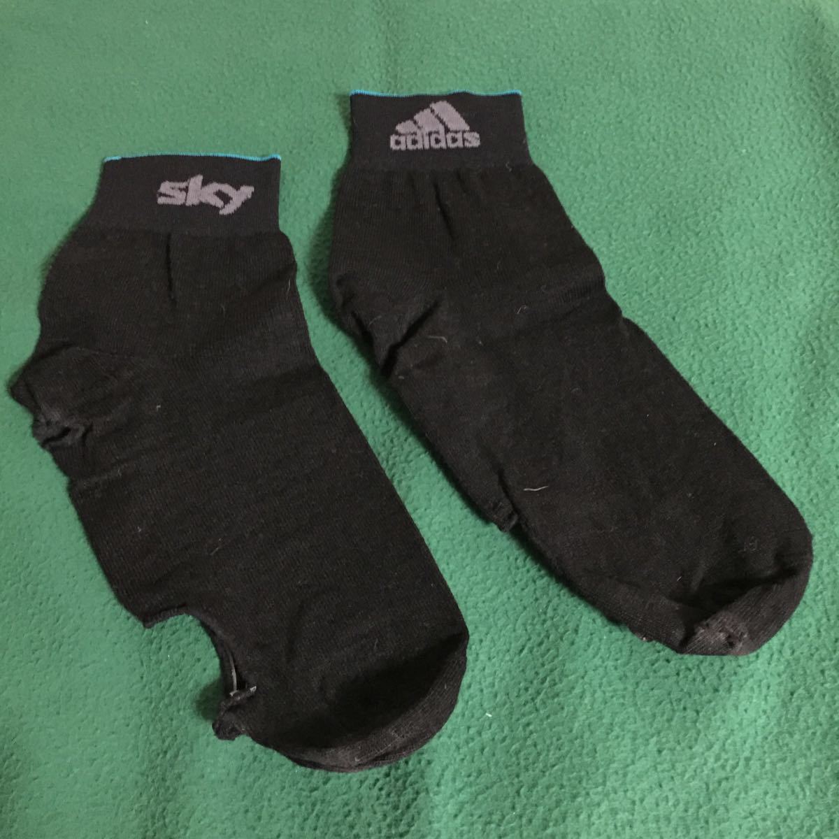 アディダス チームスカイ オーバーソックス ワンサイズ 選手支給品 ラッセル・ダウニング ADIDAS TEAM SKY シューズカバー 防寒 防風_画像2