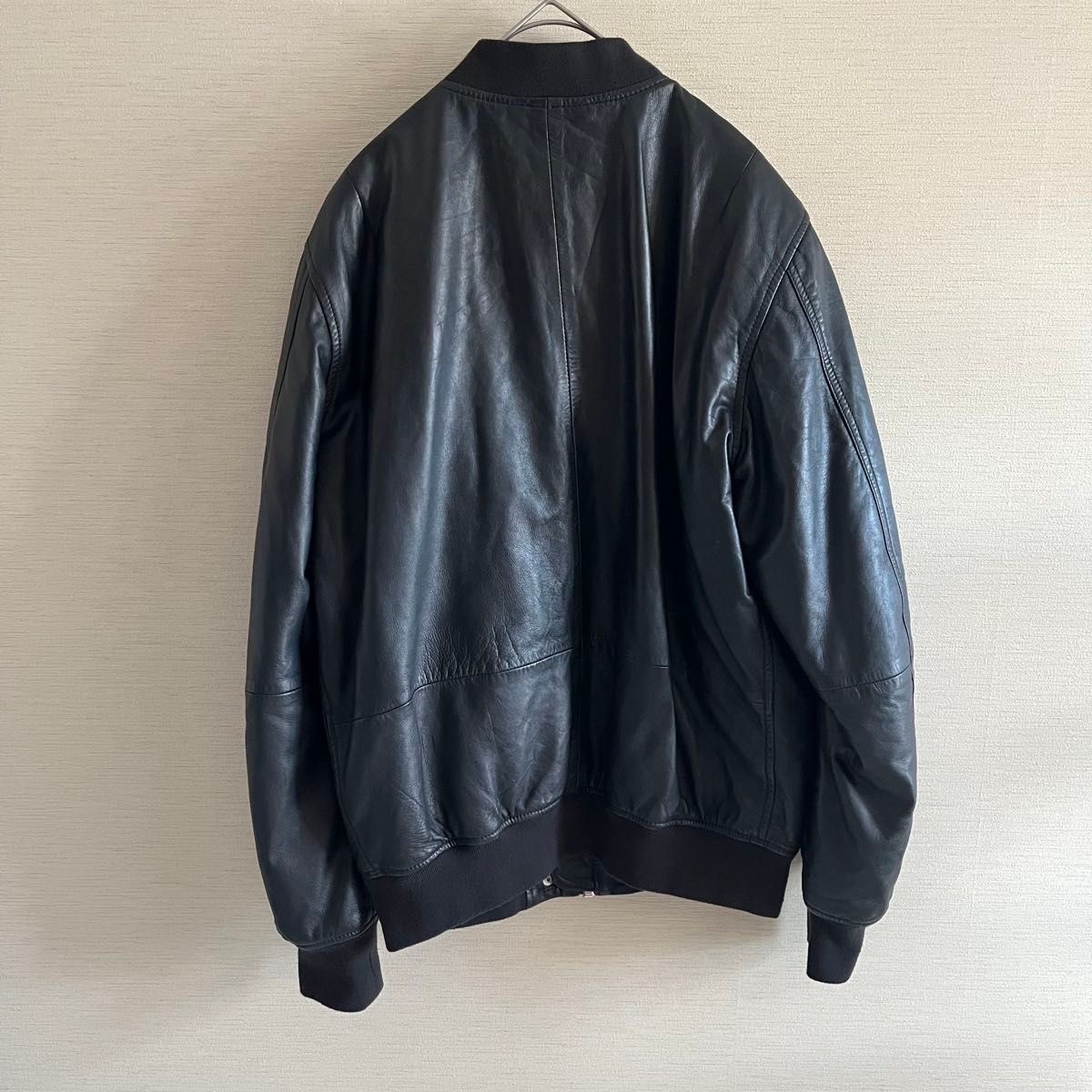 DIESEL ディーゼル MA-1 レザージャケット ラムレザー 黒 L相当 DIESEL ディーゼル MA-1 レザージャケット ラムレザー 黒 L相当