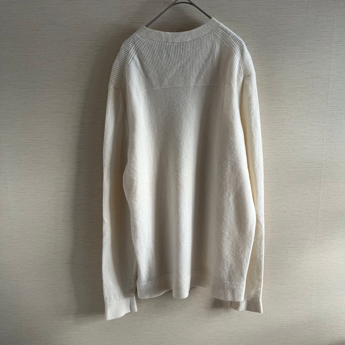 Theory セオリー カシミヤ100% デザインニット 切替 クリーム L Theory セオリー カシミヤ100% デザインニット 切替 クリーム L