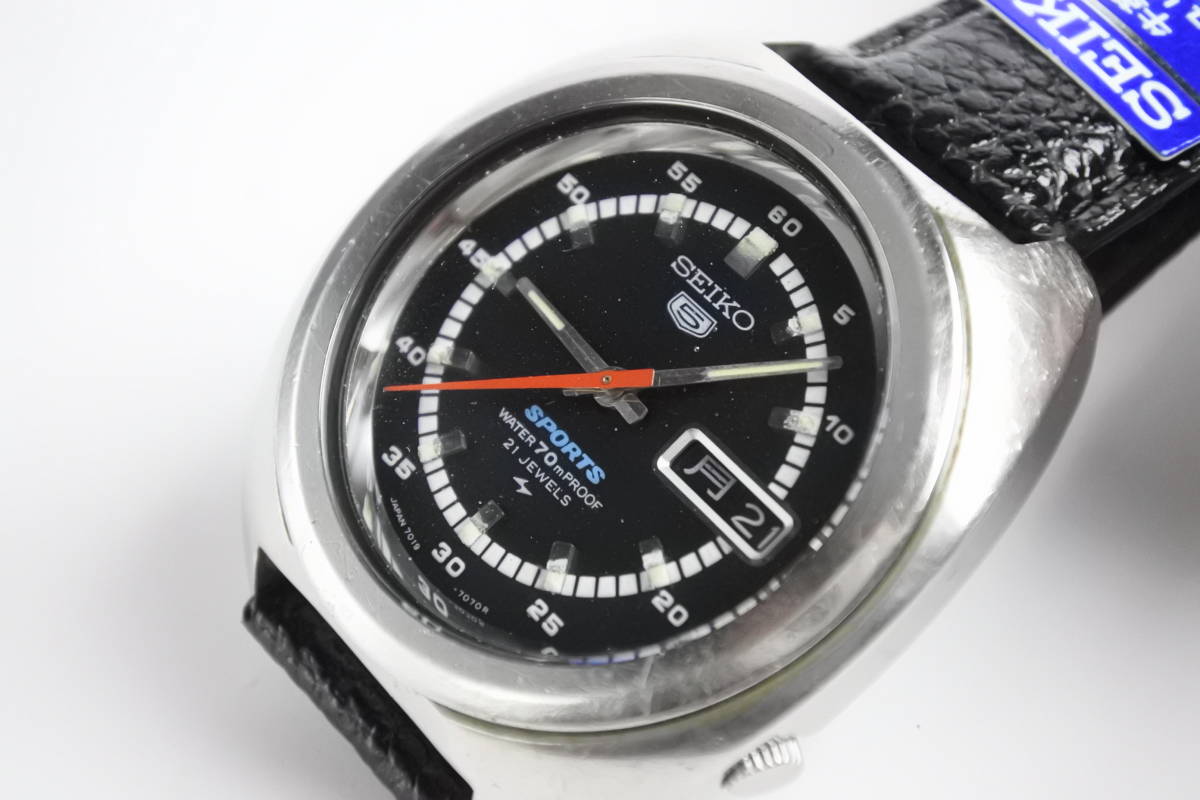 国産名機 1970年製造 SEIKO セイコー 5スポーツ 7019-7050 21石 自動巻紳士腕時計 純正ベルト