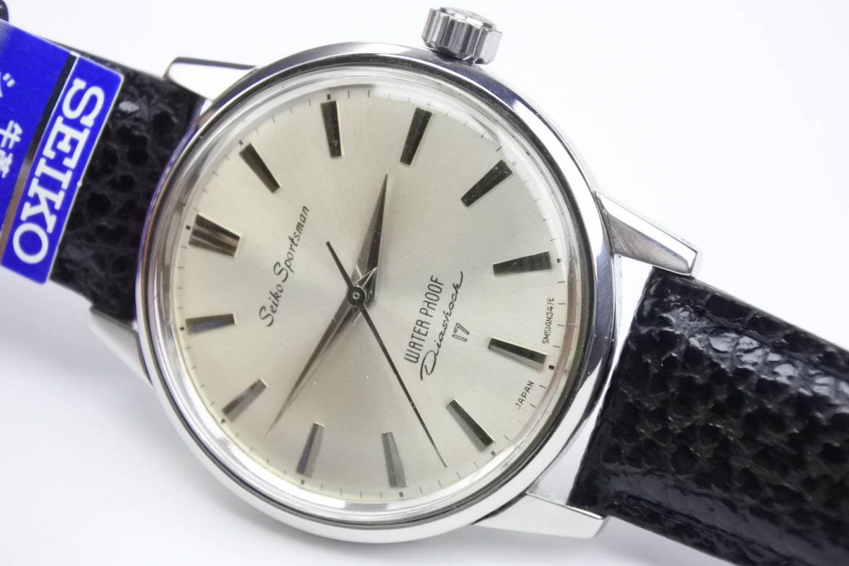 ☆☆☆アンティーク１９６０年代　国産名機　SEIKO 　SPORTSMAN 17石 手巻紳士腕時計 純正ベルト 極珍美品_画像2