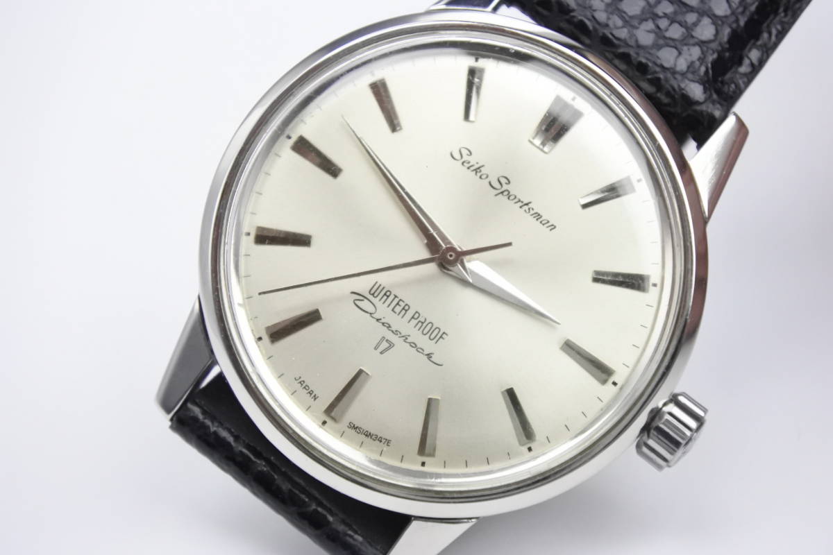 ☆☆☆アンティーク１９６０年代　国産名機　SEIKO 　SPORTSMAN 17石 手巻紳士腕時計 純正ベルト 極珍美品_画像6