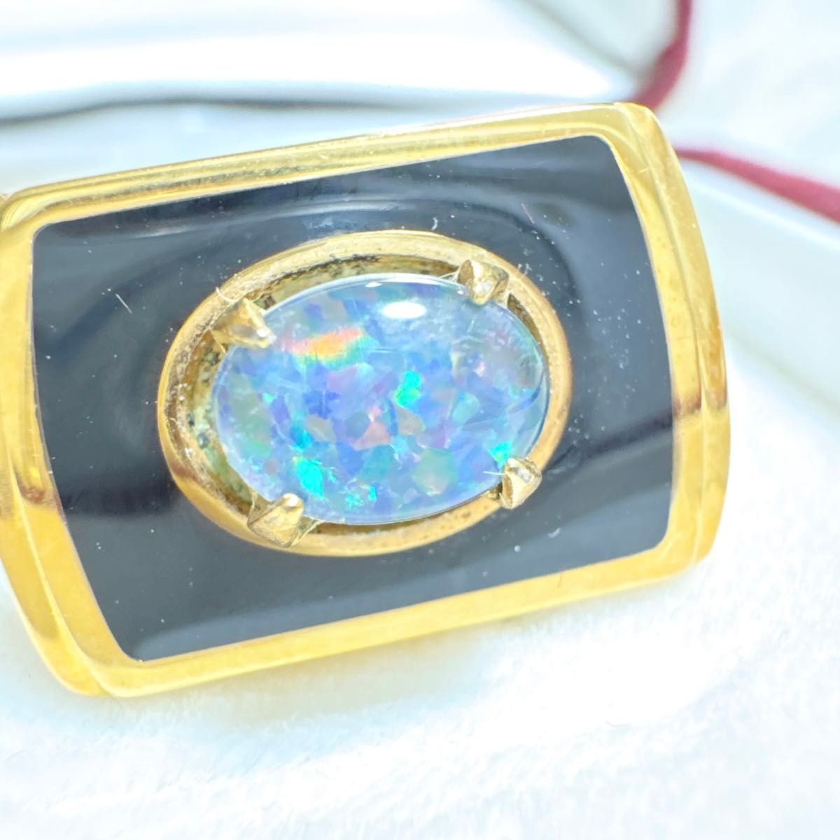 Bentine Gems ブラックオパール ネクタイピン カフス Bentine Gems ブラックオパール ネクタイピン カフス