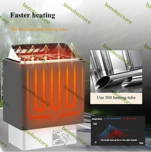 サウナヒーター、ホームサウナ、3-9kw 30~110℃過熱保護 サウナヒーター、ホームサウナ、3-9kw 30~110℃過熱保護