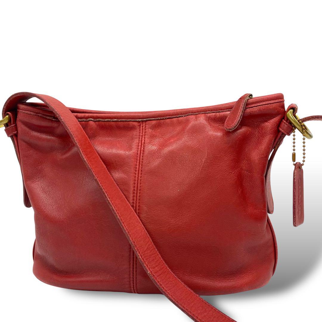 Vintage coach オールドコーチ ショルダーバッグ レザー レッド