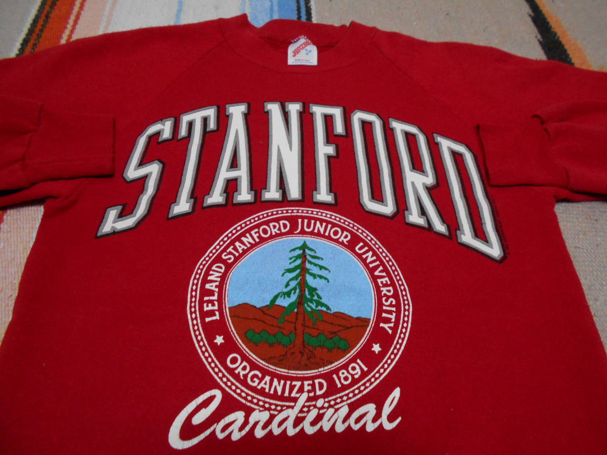 １９８９年STANFORD UNIVERSITY CARDINALスタンフォード大学JERZEES RUSSELL ラッセル ビンテージ スウェットMADE IN USA VINTAGE FOOTBALL