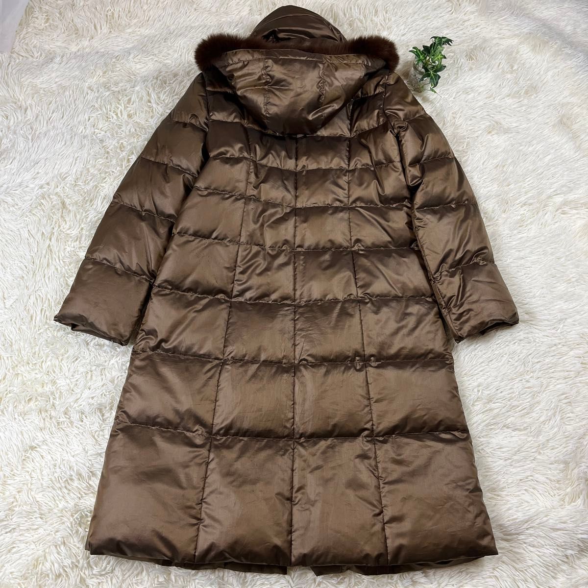 レリアン ファー付きダウンコート leilian】レリアン(M)ダウンコート フォックスファー Aライン