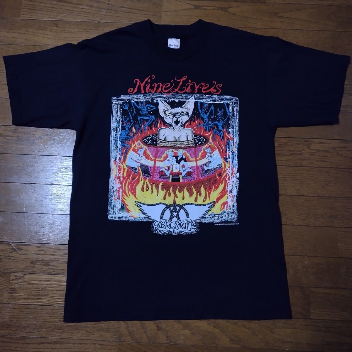 希少 レア AEROSMITH エアロスミス Tシャツ nine lives 希少 レア AEROSMITH エアロスミス Tシャツ nine lives