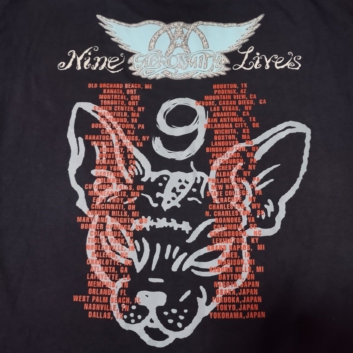 希少 レア AEROSMITH エアロスミス Tシャツ nine lives 希少 レア AEROSMITH エアロスミス Tシャツ nine lives