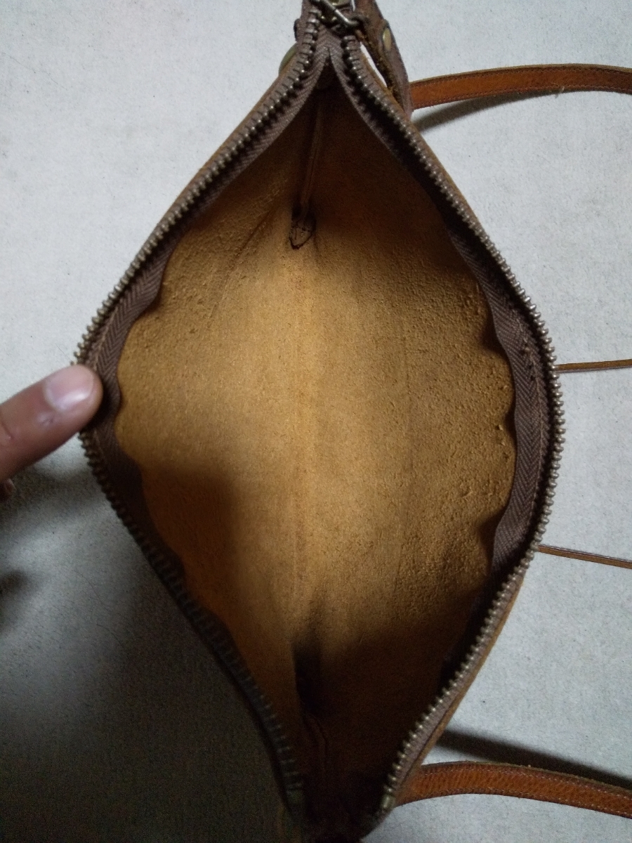 Dakota dakota leather Mini shoulder bag sakoshu original leather bag vintage used processing Brown tea made in Japan pouch 