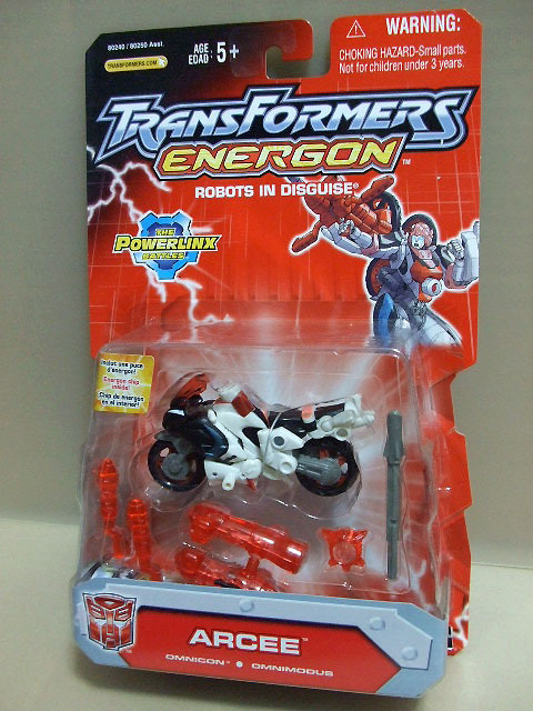 新品 ENERGON版 アーシー OMNICON ARCEE 2004年 HASBRO 後期パッケージ ）トランスフォーマー スーパーリンク *エリアル