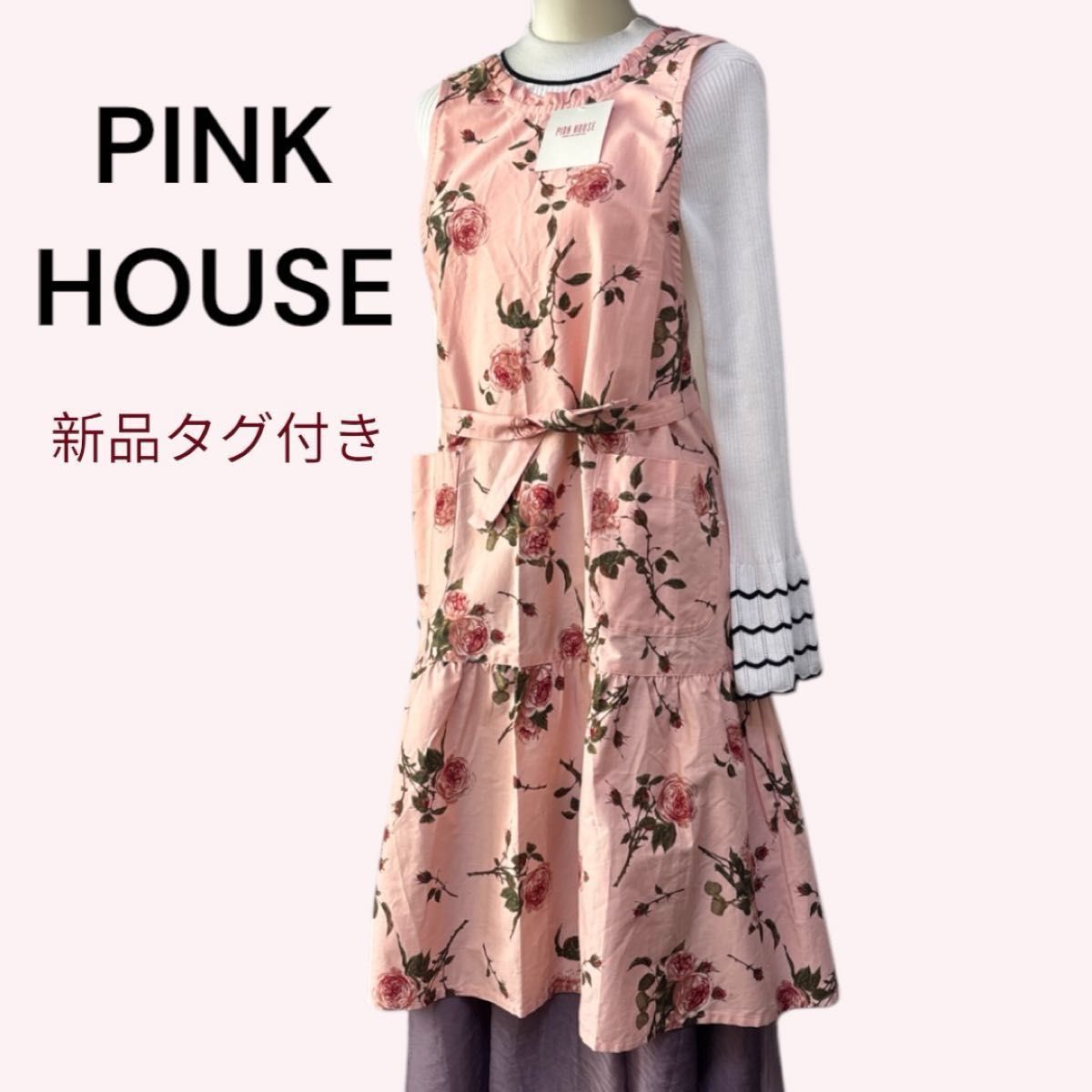 新品タグ付き】PINKHOUSE ピンクハウス 花柄エプロン エプロン 新品タグ付き】PINKHOUSE ピンクハウス 花柄エプロン エプロン